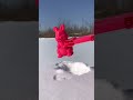 Dad making rabbit shaped snow ❄️🐇