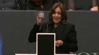 Former Vice President Kamala Harris delivers remarks at the late Rev. Jesse Jackson's memorial