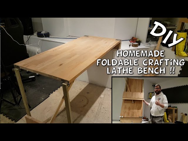 Homemade Foldable Crafting Table Build, Lathe Bench