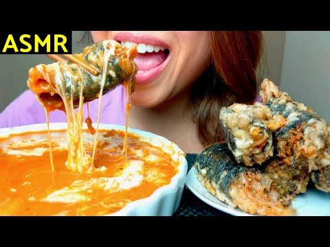 ASMR BEST Cheesiest Spicy RICE CAKES & Crispy Seaweed Rolls (GIMARI) 먹방 김말이 튀김 *No Talking* part 6