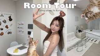 Room Tour! Living alone in Korea with my cat How I decorated my room