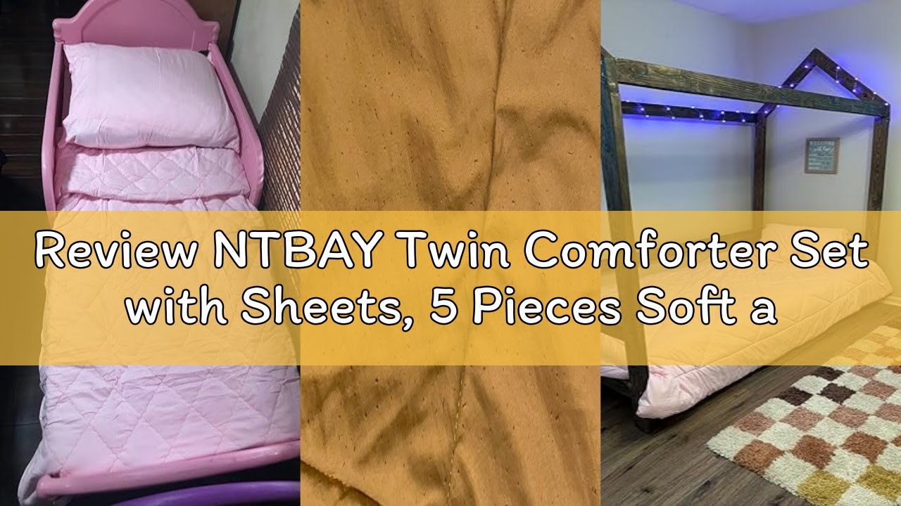 Review NTBAY Twin Comforter Set with Sheets, 5 Pieces Soft and Breathable Twin Bedding Set, Twin Bed