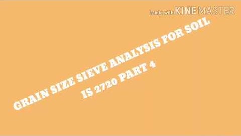 Grain size sieve analysis for soil