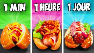 1 minute vs 1 heure vs 1 jour Hot-dog par VANZAI CUISINE