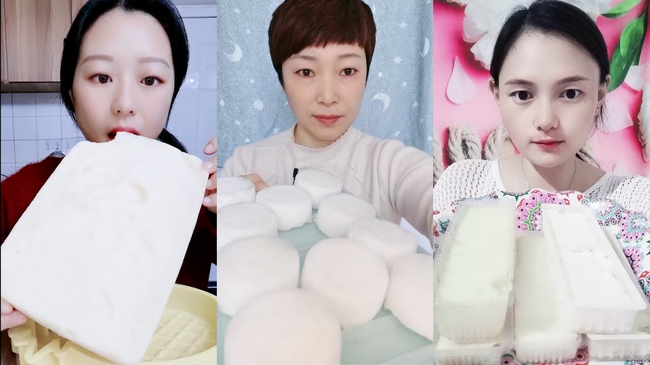 【ASMR】WHITE FOAM ICE EATING ASMR ❄️ MILKY FROZEN BUBBLES FOAM ICE CRUNCHY SOUNDS 氷を食べる | Buz yemek