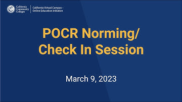March 2023 POCR Norming Session
