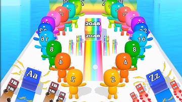 Satisfying Mobile Game / Jelly Runner 2048 vs Man Runner 2048 - 2048 jelly Gameplay New part #1