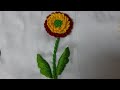 Ring Knot &amp; French Knot Flower with Chain Stitch &amp; Satin Stitch Stem &amp; Leaves| DIY Floral Embroidery