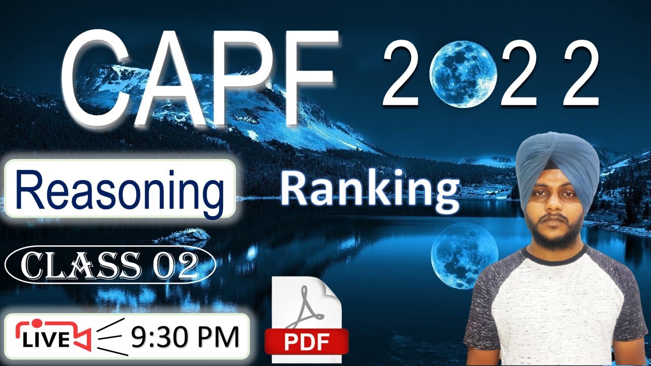 CAPF Reasoning 2022 - Ranking | Class 02 || by Balwinder Singh 