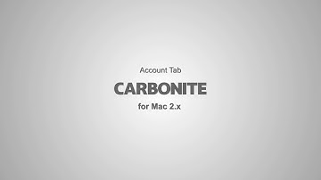 Account Tab - Carbonite for Mac 2.x