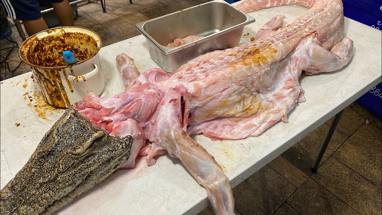 本当に食えるか！タイのワニの丸焼き屋台・crocodileCooking・thailand