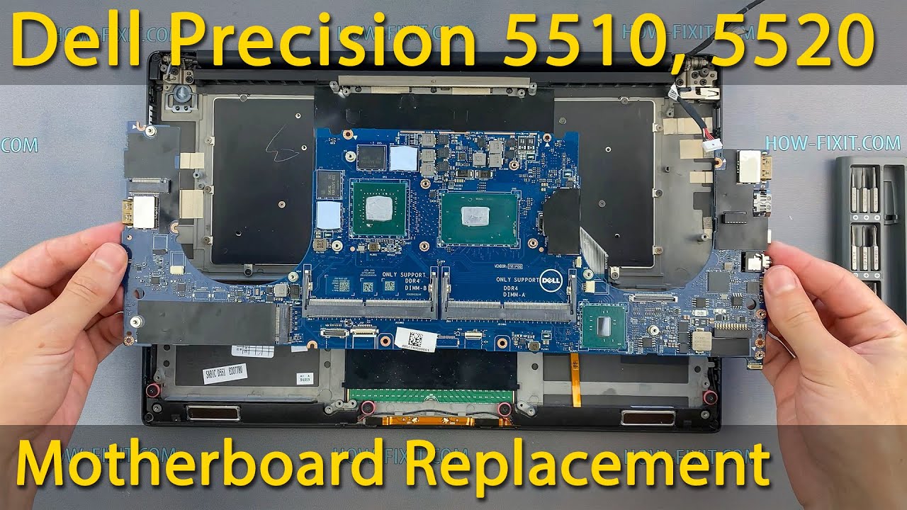 Replacing the motherboard in a Dell Precision 5510, 5520 or XPS 9550, 9560  laptop - escueladeparteras