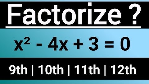 Factorize x² - 4x + 3 = 0. #factorization #maths #algebra #quadraticequation #solvemath