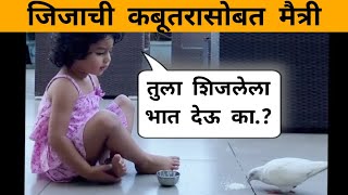 जिजा मारतेय कबुतरासोबत गप्पा | Jizah Kothare's New Video | Adinath Kothare | Urmila Kothare