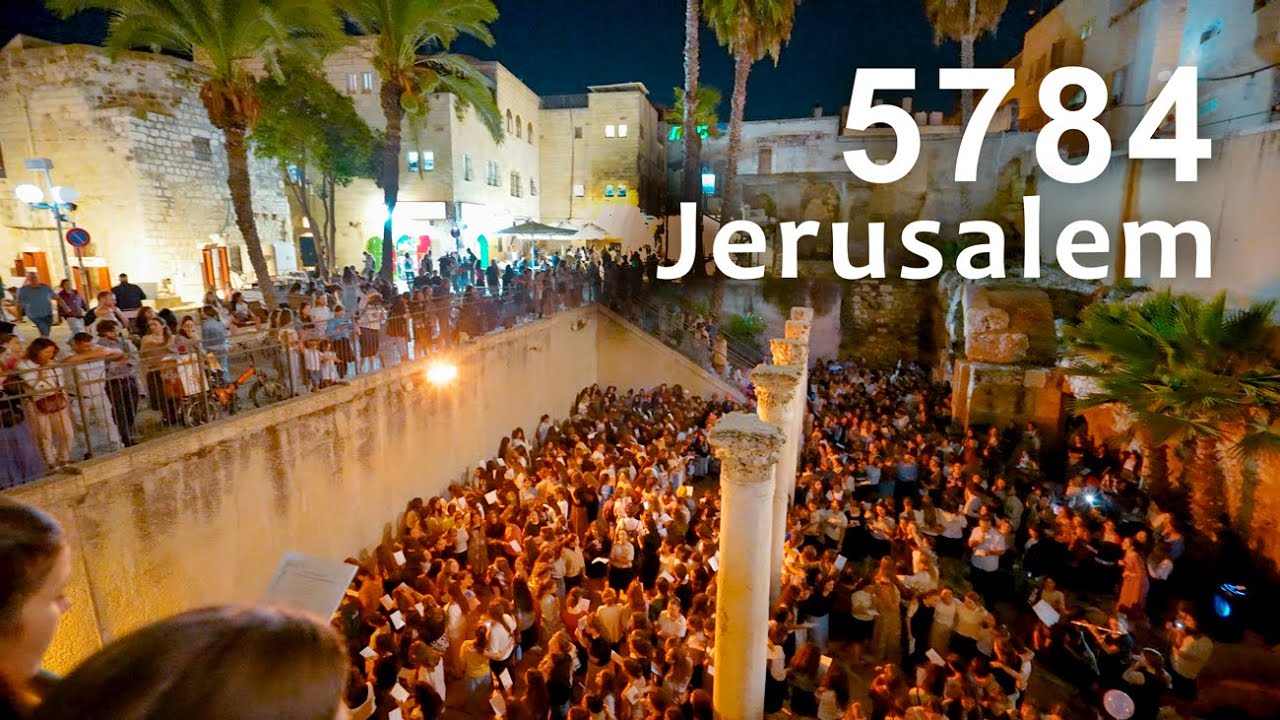 Israel and The Entire Jewish People Celebrate the New Year. Jerusalem at Night