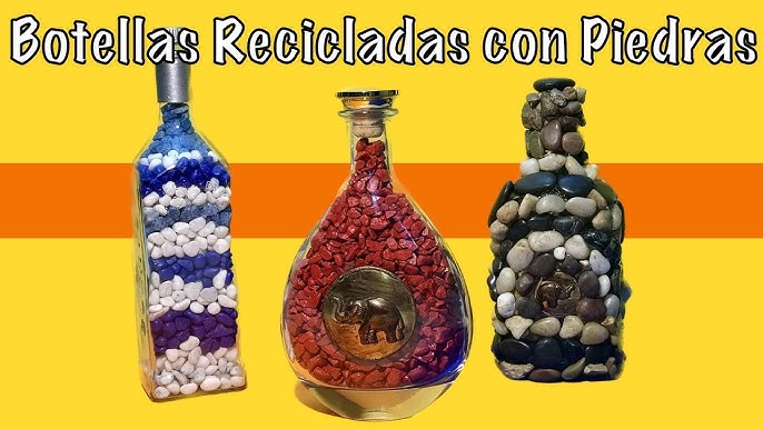 DIY - CÓMO DECORAR UNA BOTELLA CON PIEDRAS Y GEMAS ACRÍLICAS. Fácilmente-  Gabriela Tips 🤩 