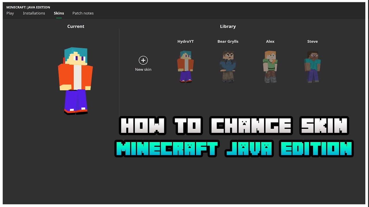 How To Change Your Skin In Minecraft Java Edition (All versions). - YouTube