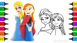 how to draw frozen elsa coloring pages and toys for children art colors for kids play doh