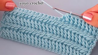 كروشية غرزة رائعة !!! للكوفيات والشنط / تكرار سطر واحد فقط  -  crochet amazing stitch#يويو_كروشية