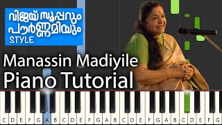 Manassin Madiyile Piano Tutorial Notes & MIDI | Vijay Superum Pournamiyum Theme