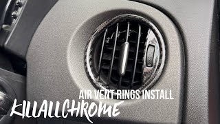 Carbon Fibre Air Vent Rings Abarth 500 Install - KillAllChrome