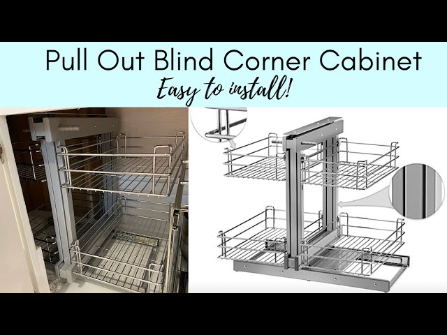 VEVOR Pull Out Blind Corner Cabinet, 15.7 Inch Opening Chrome Soft