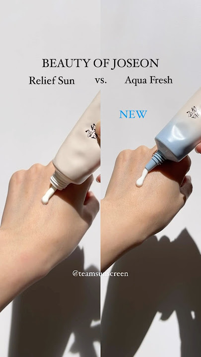 BEAUTY OF JOSEON RELIEF SUN NEW AQUA FRESH SUNSCREEN TEXTURE COMPARISON #kbeauty #sunscreen #spf