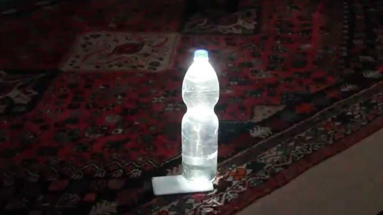 Smartphone water bottle lamp - YouTube