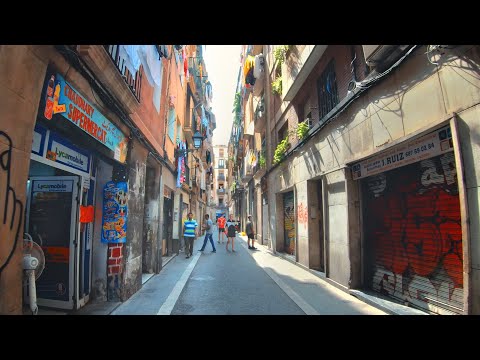 Barcelona Walk of Raval District - Catalonia, Spain
