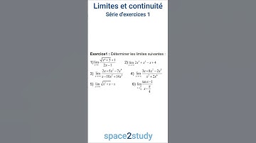 Exercice 1 - Série 1 - Cours Limites et continuité - 2BACSE