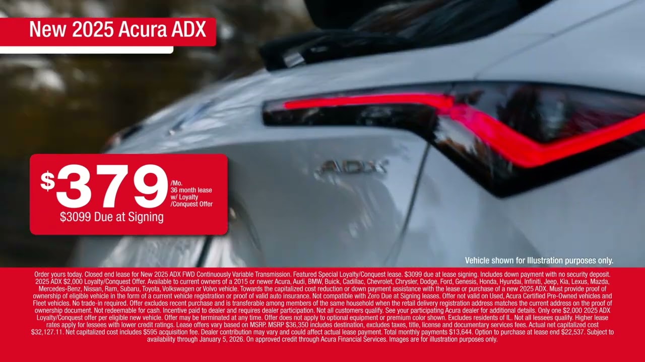 Priority Acura: Huge Lease Deals on 2025 ADX & 2026 MDX!