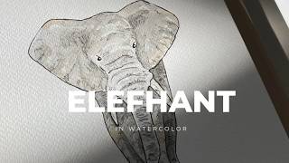 Watercolor Elephant Painting Tutorial 🐘 | Line &amp; Wash Technique on Textured Paper