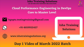 Cloud Performance Engineering in DevOps  Day 1.  Pls call or whatsapp us on +91 8019952427 to enroll