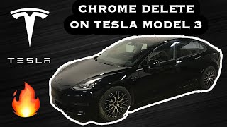 Tesla Model 3 - Chrome Delete Using Vinyl Wrap & Plasti Dip by Ehab Halat 2,163 views 3 years ago 13 minutes, 1 second
