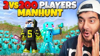 2 Speedrunners VS 200 Hunters MANHUNT | Minecraft
