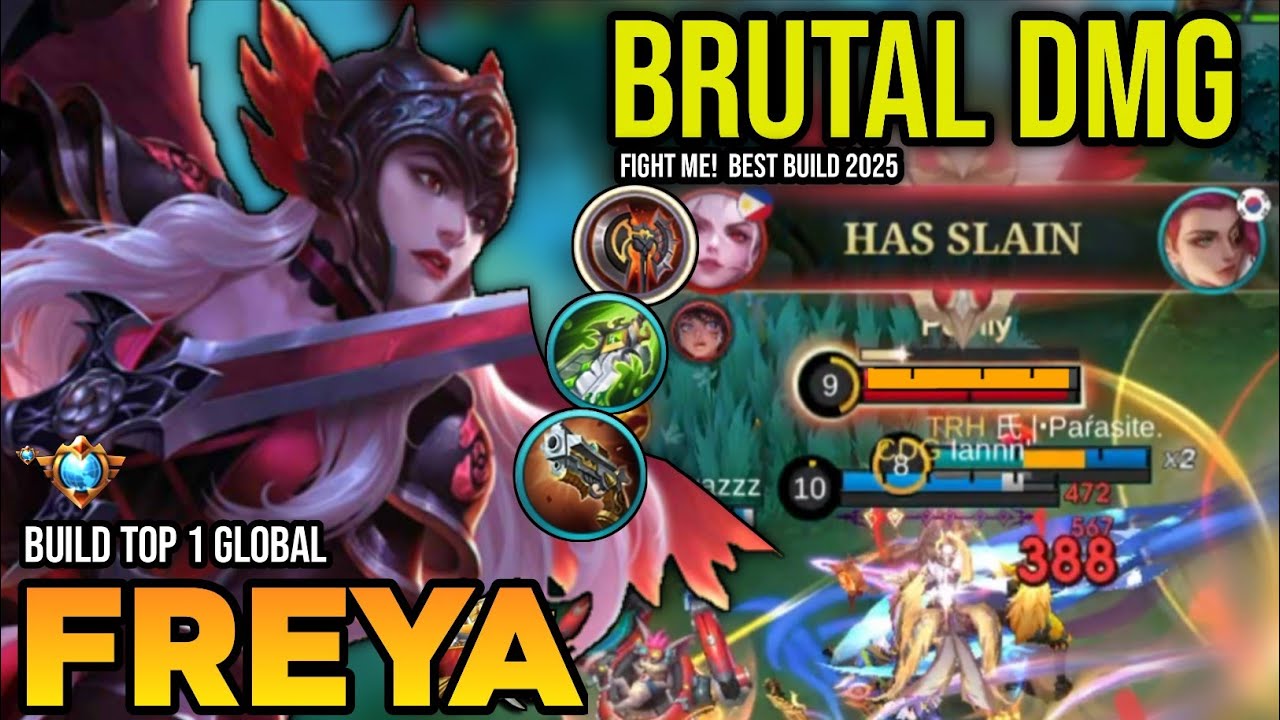 FREYA BEST BUILD 2025 | BUILD TOP 1 GLOBAL FREYA GAMEPLAY | MOBILE ...