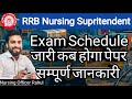 RRB Nursing Superintendent Exam Schedule Out 2026 Offical Notification Out RRB Nursing Supritendent