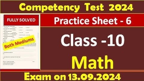 pseb competency based paper class 10th maths worksheet 6 test 2024 l fully solved #pseb #class10