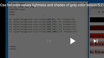 Css hsl color values lightness and shades of grey color lesson-5.2 (part-4)