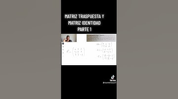 Matriz Traspuesta y Matriz Identidad Parte 1 | ProfeDMarquez