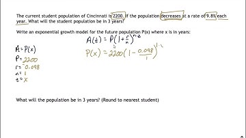 Exponential Decay Modeling | Population decreasing | Compound Interest Formula