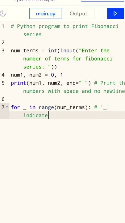 Python program to print fibonacci series #shorts #coding #python # ...