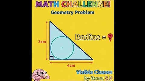 Find the radius of the circle inscribed in a right-angled triangle with sides 3cm and 4 cm.|| Maths