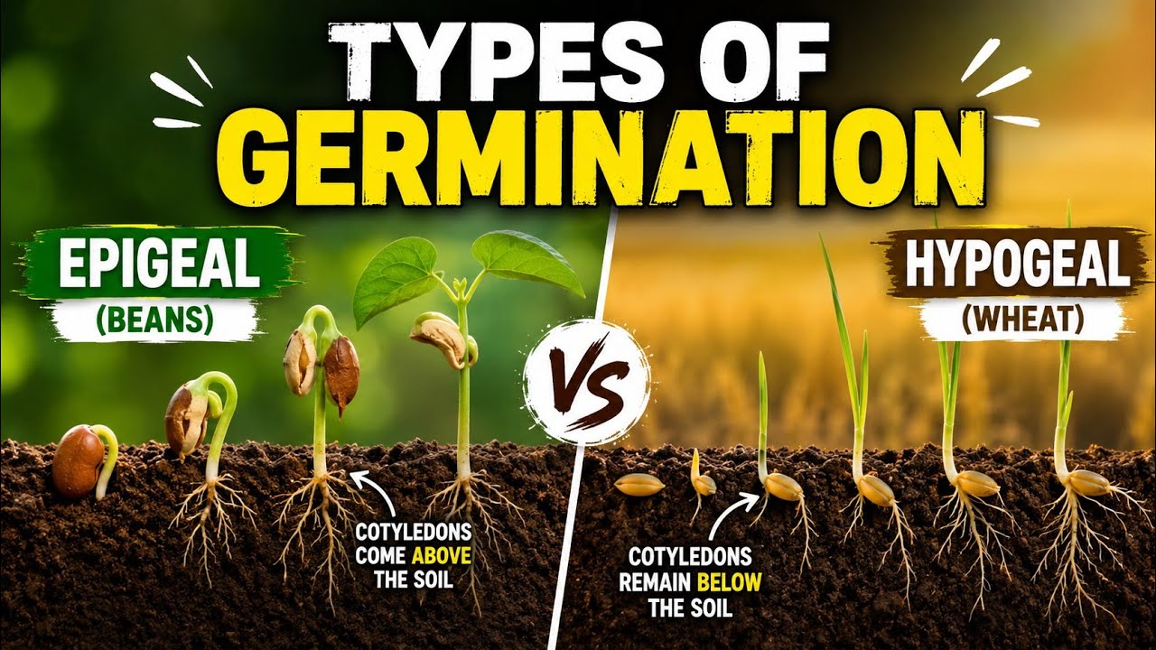 Types of Germination | Epigeal vs Hypogeal Germination. - YouTube