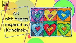 Kandinsky heart art project- oil pastels