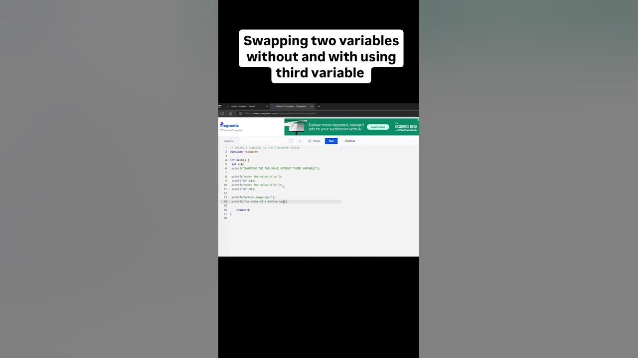 Swapping two variables - YouTube