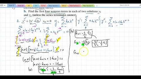 Math 55 Section 5.2 Series Solutions Near an Ordinary Point, Part I