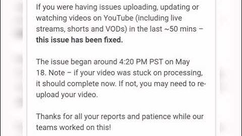 [FIXED] [Known Issue] 5/18 Unable to upload, update or watch videos on YouTube #shorts