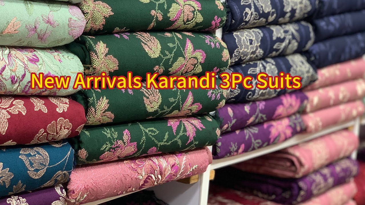 New Karandi 3PC Suits with Chiffon Dupatta | Stylish Embroidery Designs