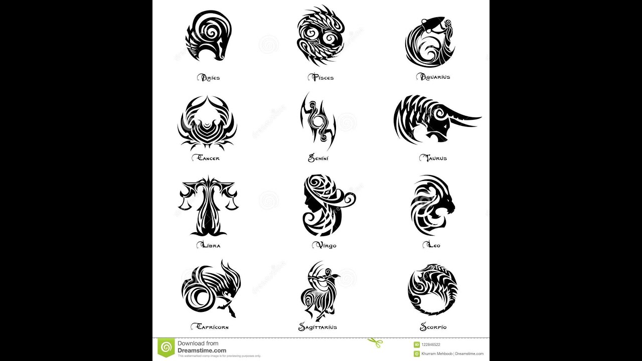 Drawing the zodiac sign tattoo. - YouTube